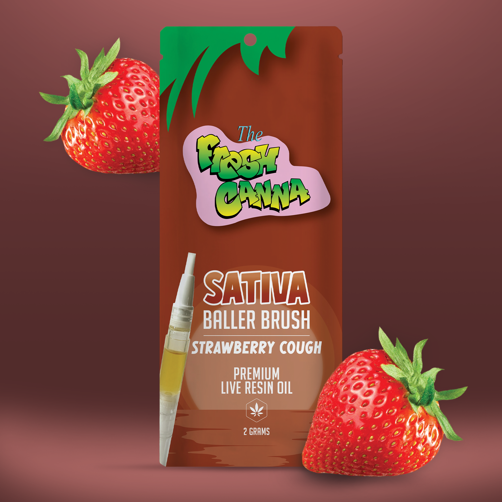 Photograph of product: Fresh Canna Live Resin Brush 2g Oui'd Strawberry Cough