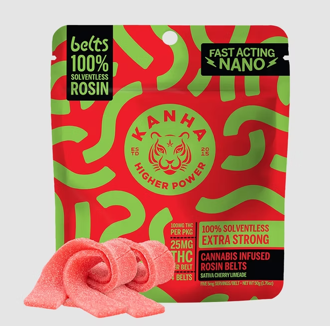 Photograph of product: Cherry Limeade (S) Rosin Belts | 100mg | Kanha