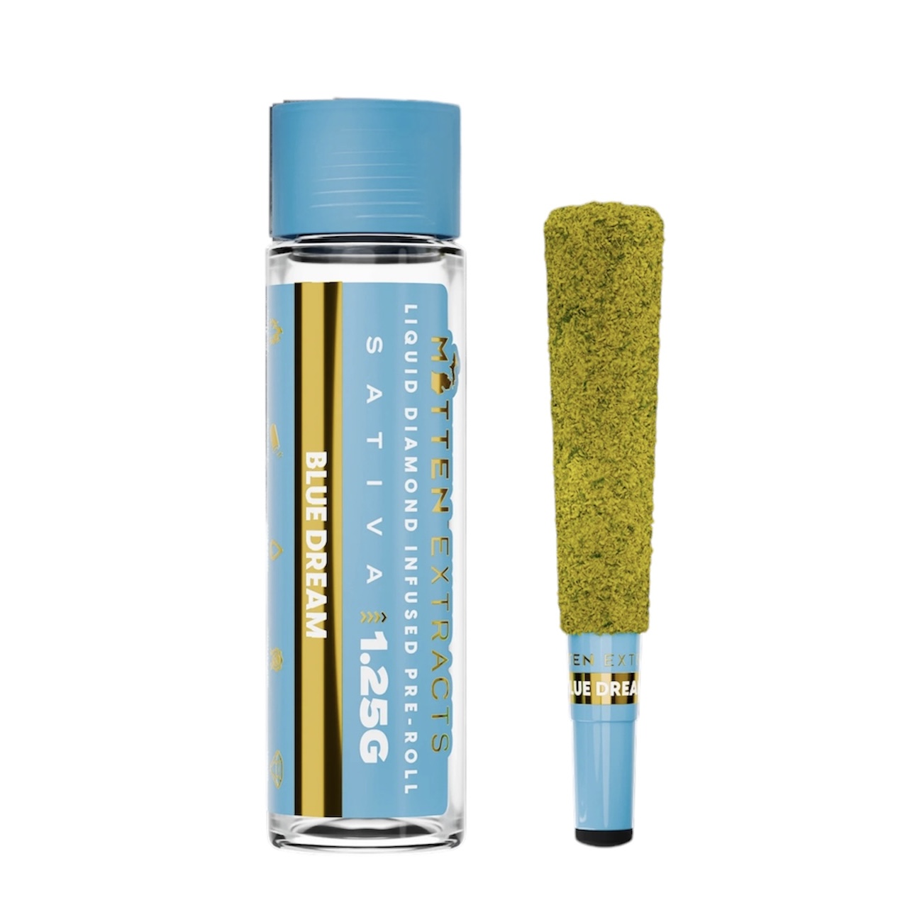Photograph of product: Mitten Extracts Blue Dream Infused Preroll Rec