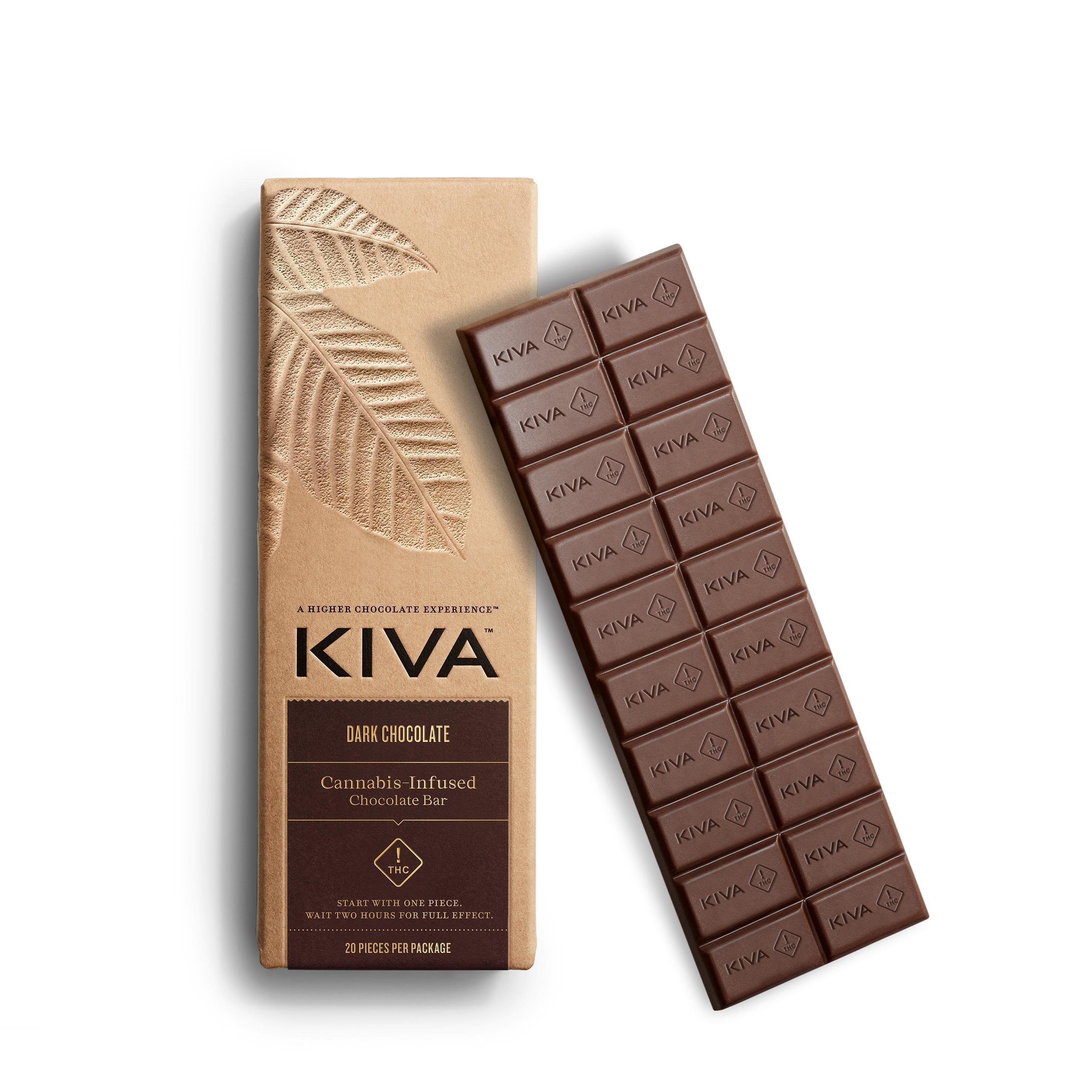 Photograph of product: Kiva | 110mg | Edibles | Chocolates | Dark Chocolate
