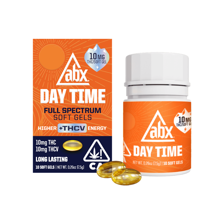Photograph of product: Day Time 1:1 THC:THCV Full Spectrum Soft Gels 10pk - ABX