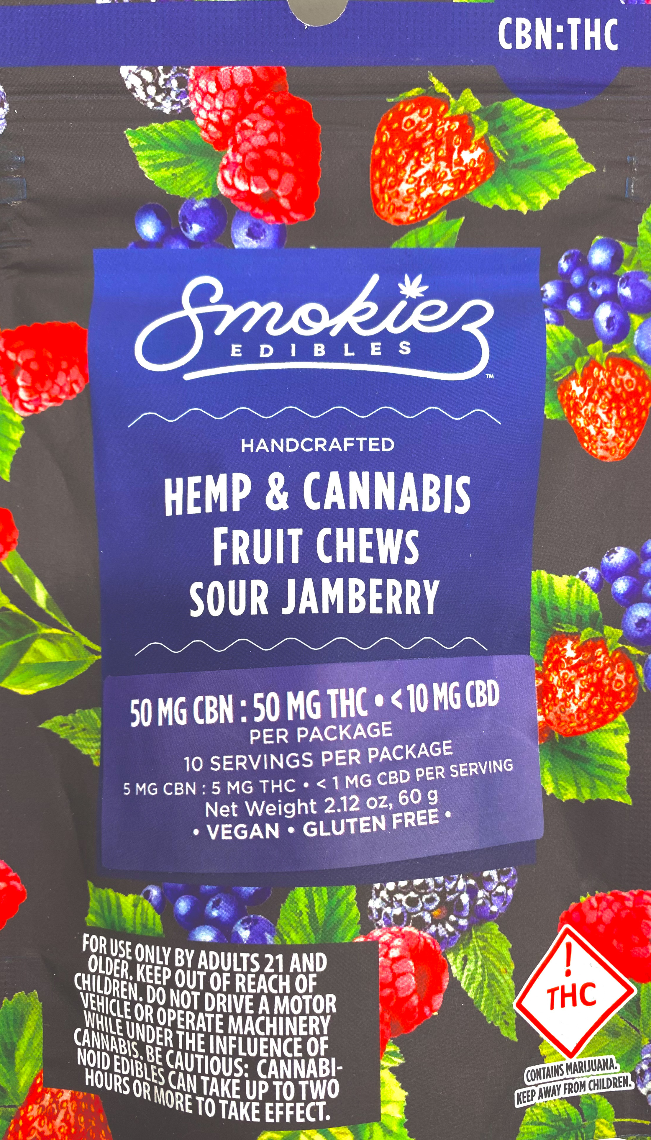 Photograph of product: Sour Jamberry Gummies - CBN 1:1