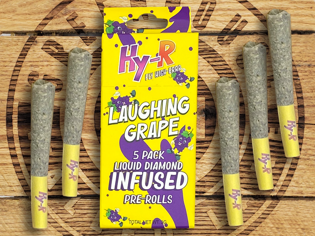 Photograph of product: HY-R | Laughing Grape | 0.6g Infused Pre Rolls 5PK