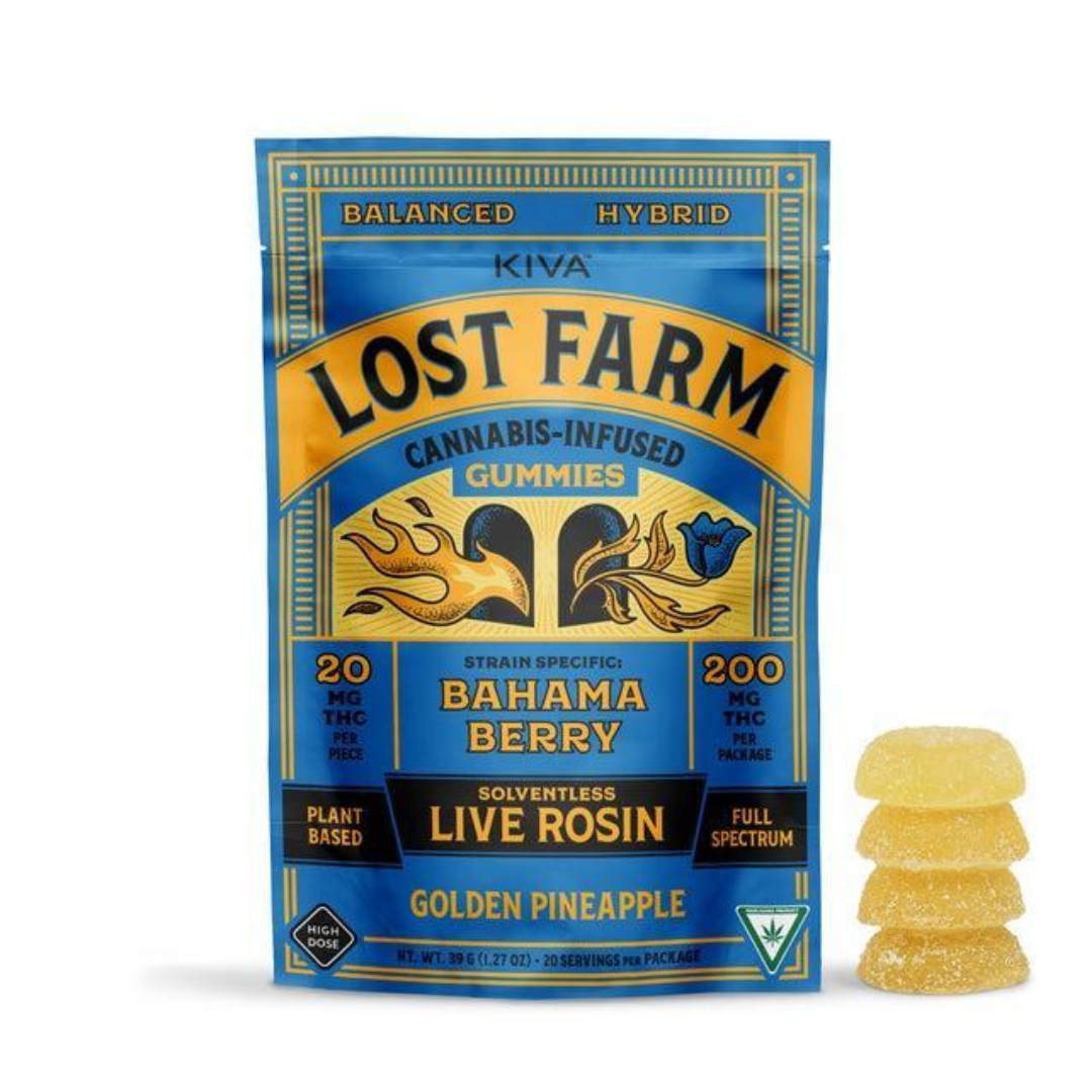 Photograph of product: Lost Farm - 200mg Rosin Gummies - Golden Pineapple