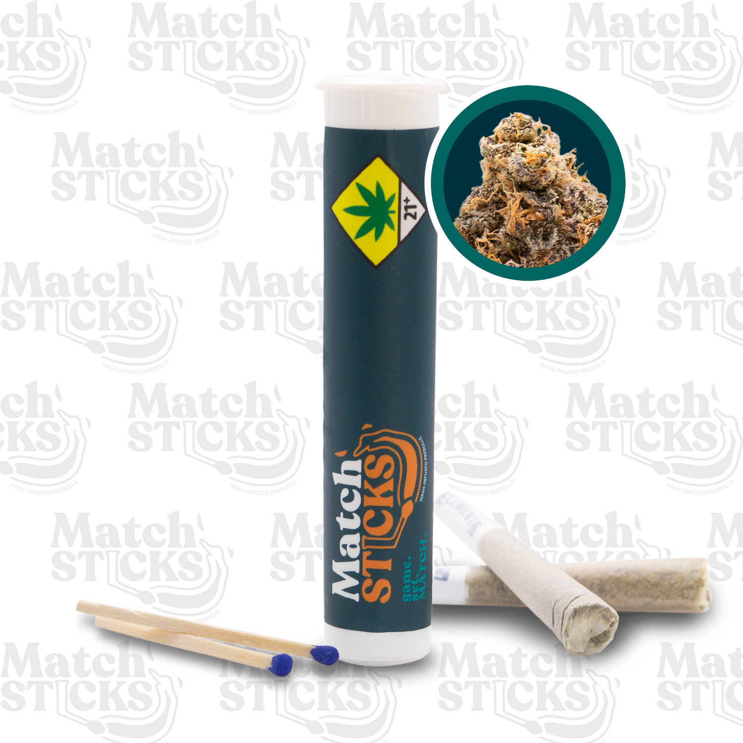 Photograph of product: MatchSticks au chocolat Infused Prerolls - Purple Mango [2 x 0.5g]