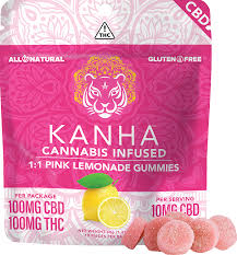 Photograph of product: Kanha | FX Gummies | Pink Lemonade 1:1 CBD | 100mg
