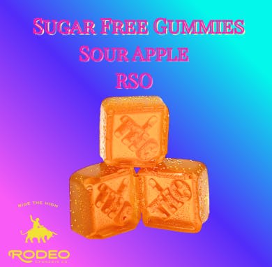Photograph of product: Rodeo RSO Sugar Free Sour Apple (I) Gummies(C0070000218)