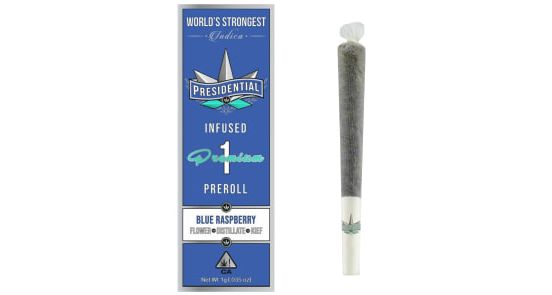 Photograph of product: PRESIDENTIAL-INFUSED PREROLL-1G-BLUE RASPBERRY - 