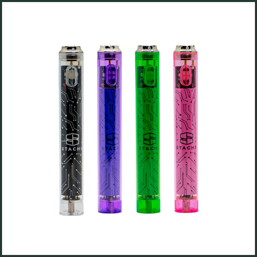 Photograph of product: Stache | Transparent Battery | 510 Thread + USB Charger