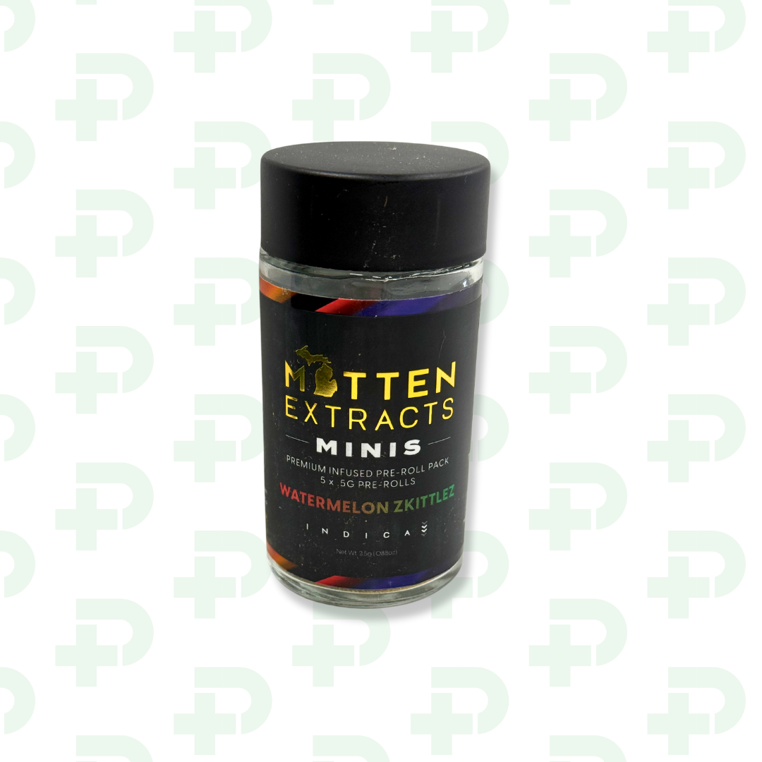Photograph of product: Mitten Extracts 5 Pack Infused Preroll - Oui'd - OG Kush