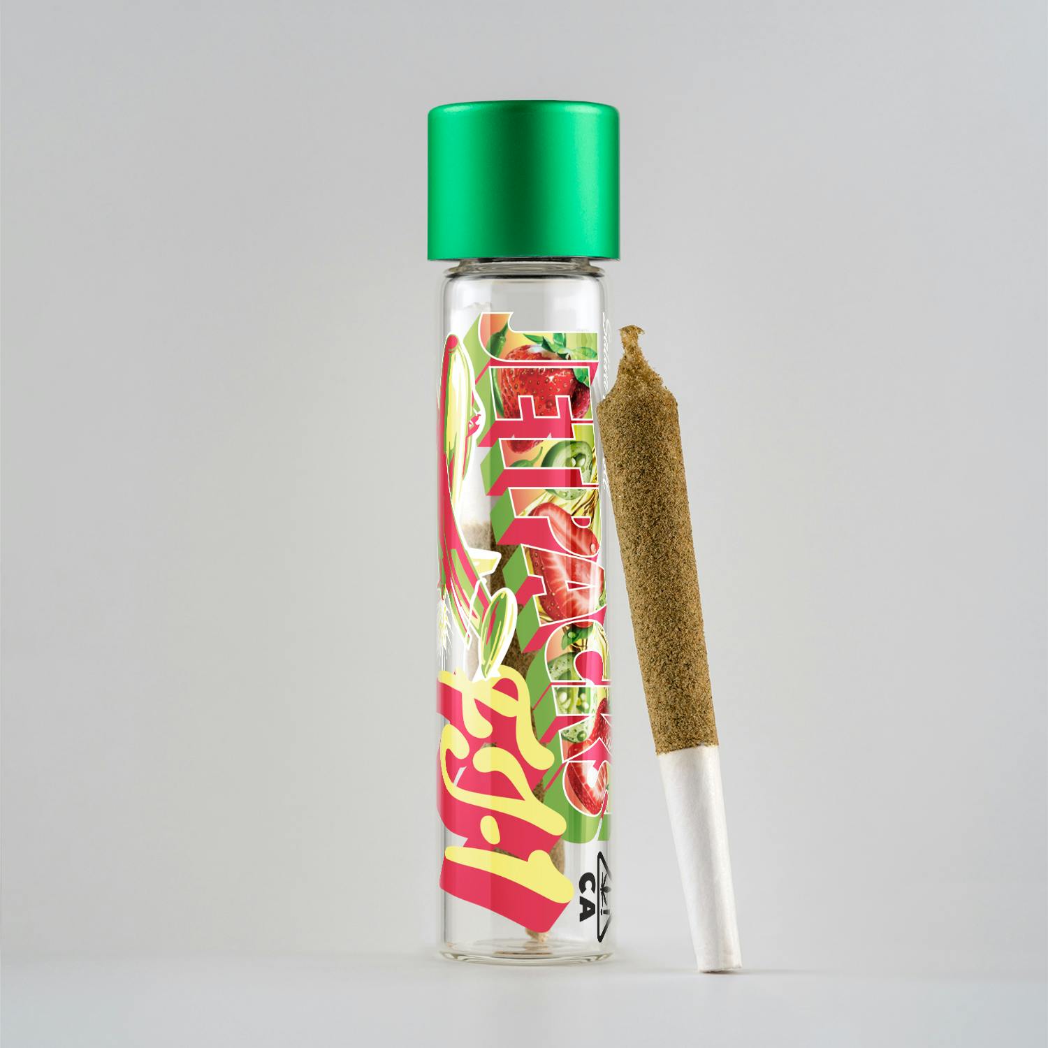Photograph of product: Jetpacks FJ-Mini | Infused Preroll | Oui'd | Strawberry Sour Diesel | Kief Coated