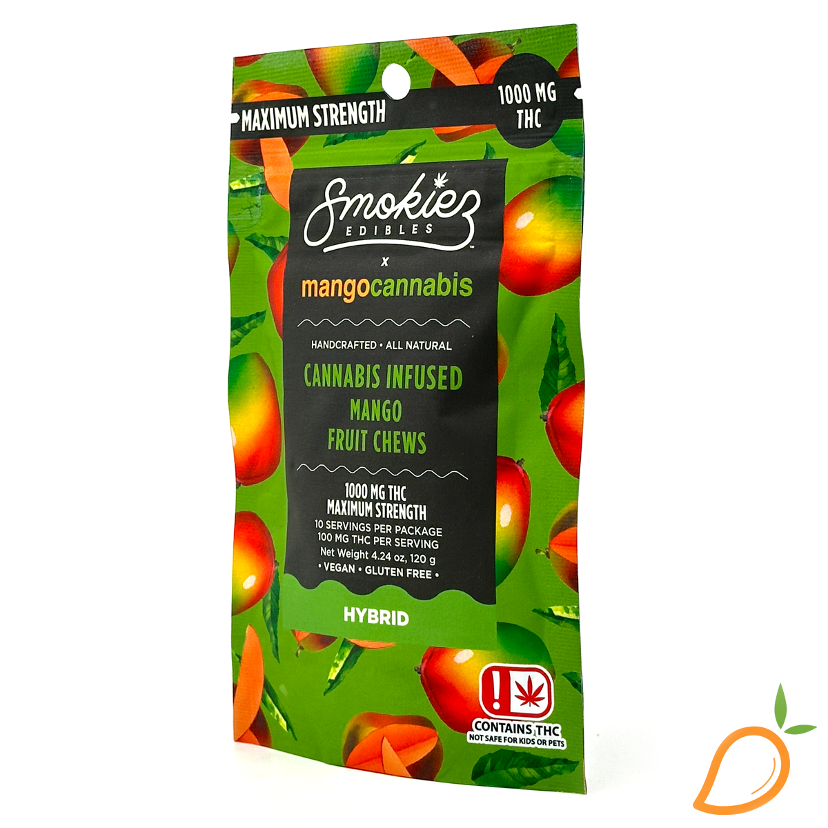 Photograph of product: 1000mg Mango Fruit Chews Smokiez