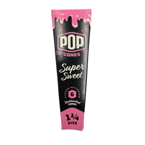 Photograph of product: Pop Cones | Flavored Rolling Papers | Super Sweet | 1.25 Size
