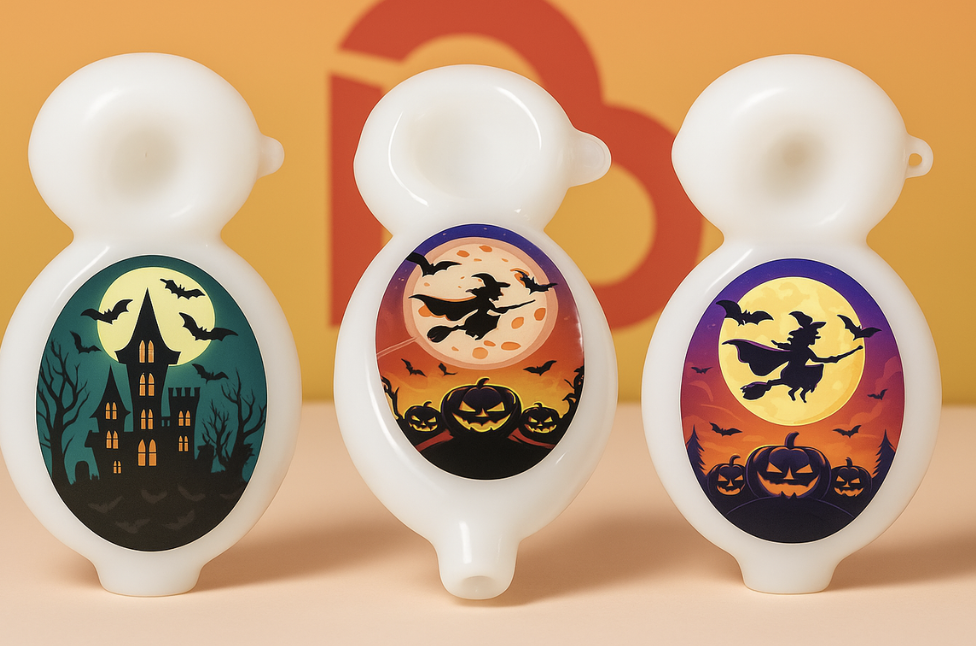 Photograph of product: SiEEL 4" Halloween Oval Hand Pipe - Assorted