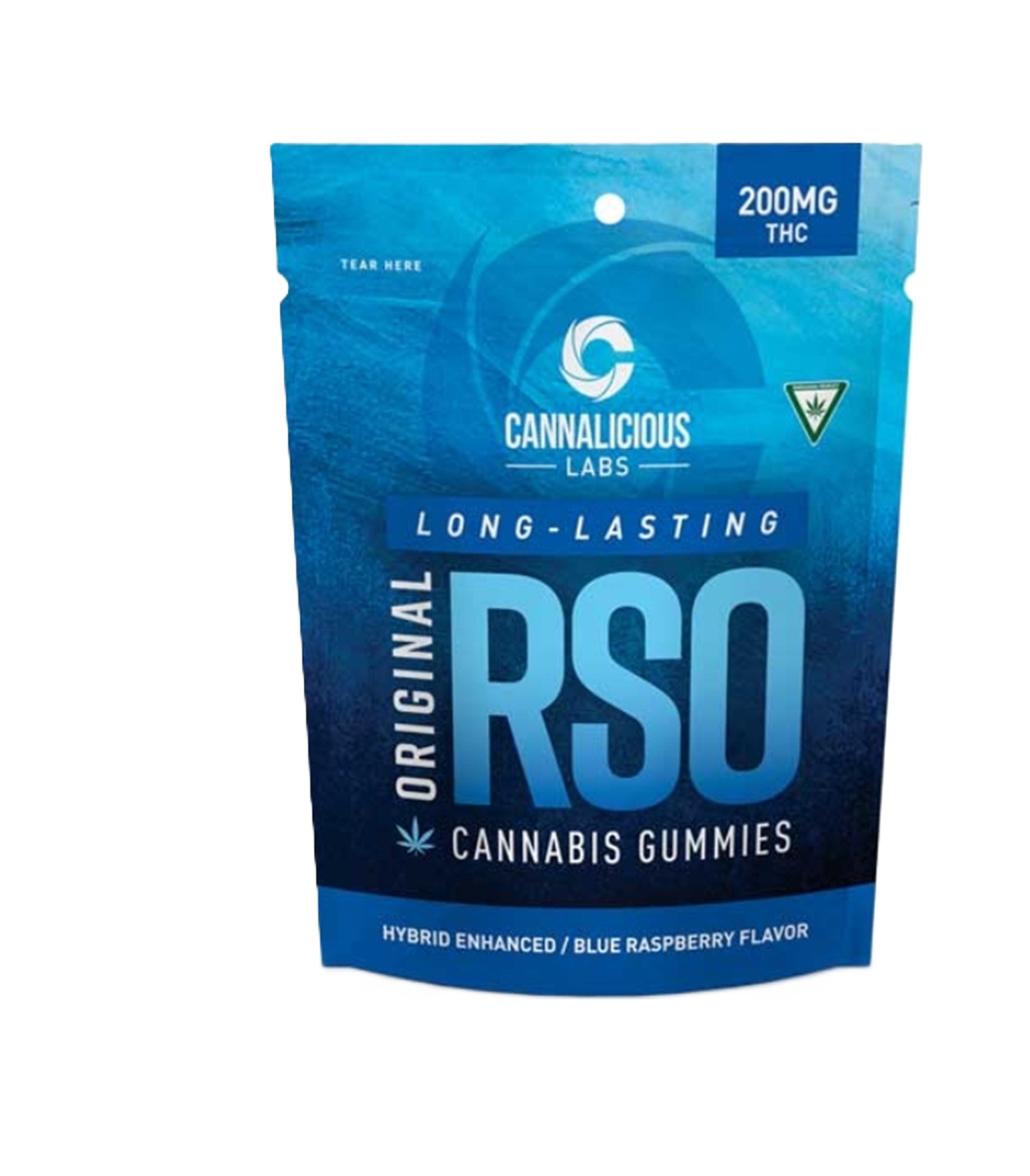 Photograph of product: CANNALICIOUS | BLUE RASPBERRY | HYBRID | GUMMIES | 200MG | REC