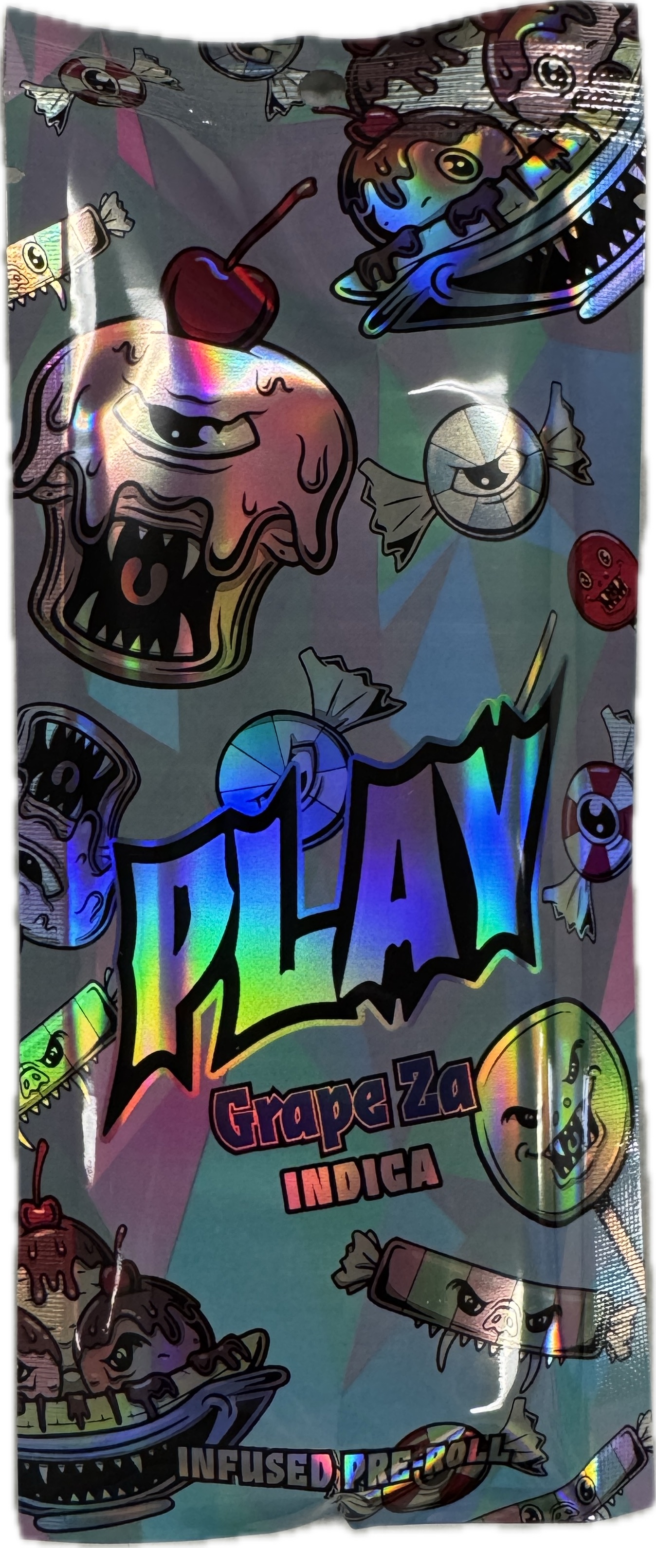 Photograph of product: PLAY- Grape Za | 1.2g Infused Pre-roll (Oui'd)