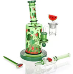 Photograph of product: $120 Pulsar Fruit Series Watermelon Zkittles Glow In The Dark Dab Rig Kit