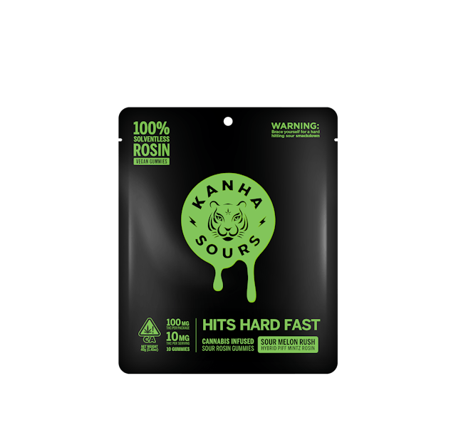 Photograph of product: Sour Melon Rush | 100mg Solventless Rosin Sours