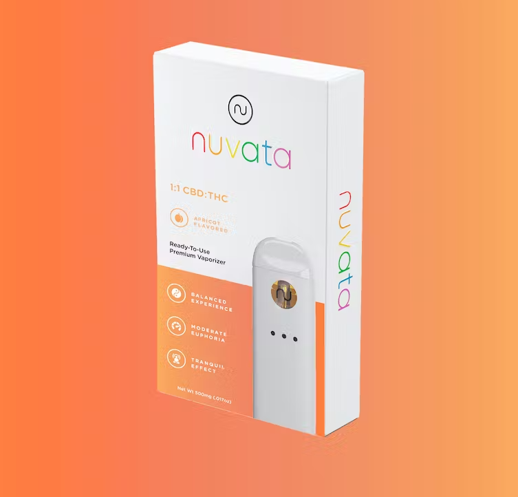 Photograph of product: CoC NUVATA Disposable - Apricot 1:1 (TH-oui:CBD) .5g (Flow)