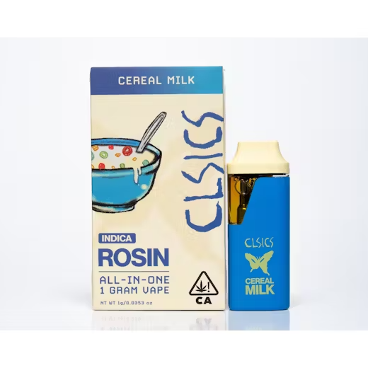 Photograph of product: CLSICS Cereal Milk Oui'd Live Rosin All-In-One Cartridge, 1g
