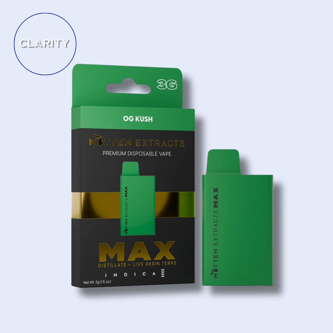 Photograph of product: Mitten Extracts MAX Disposable | OG Kush