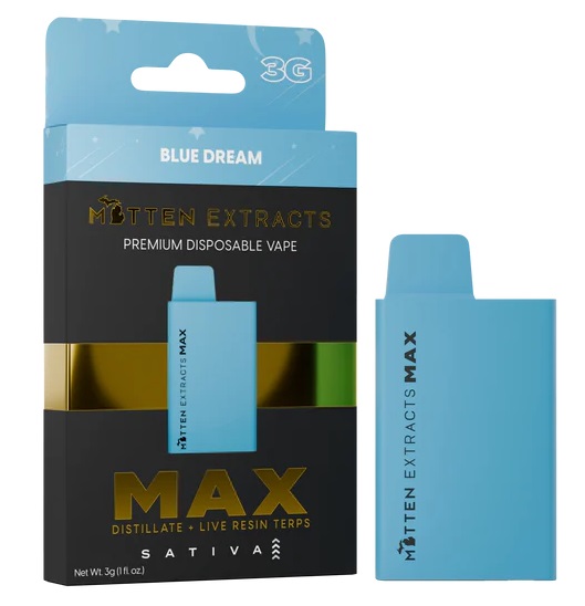 Photograph of product: Mitten Extracts 3g Max Disposable - Blue Dream