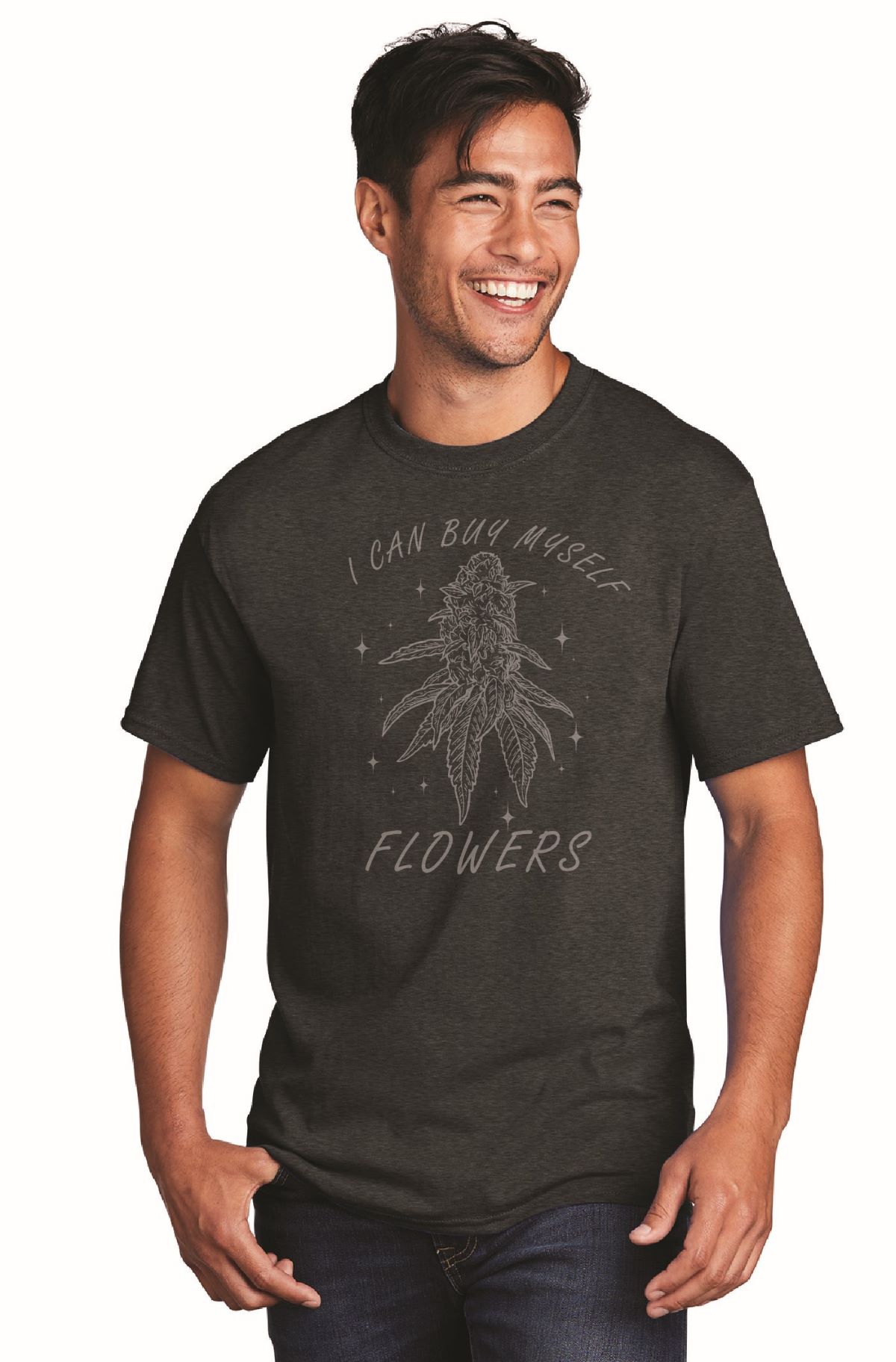 Photograph of product: BUY MYSELF FLOWERS - COTTON T SHIRT