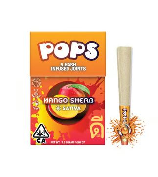 Photograph of product: Dee Thai Pops Infused Pre-Roll 5pk 2.5g Mango Sherb
