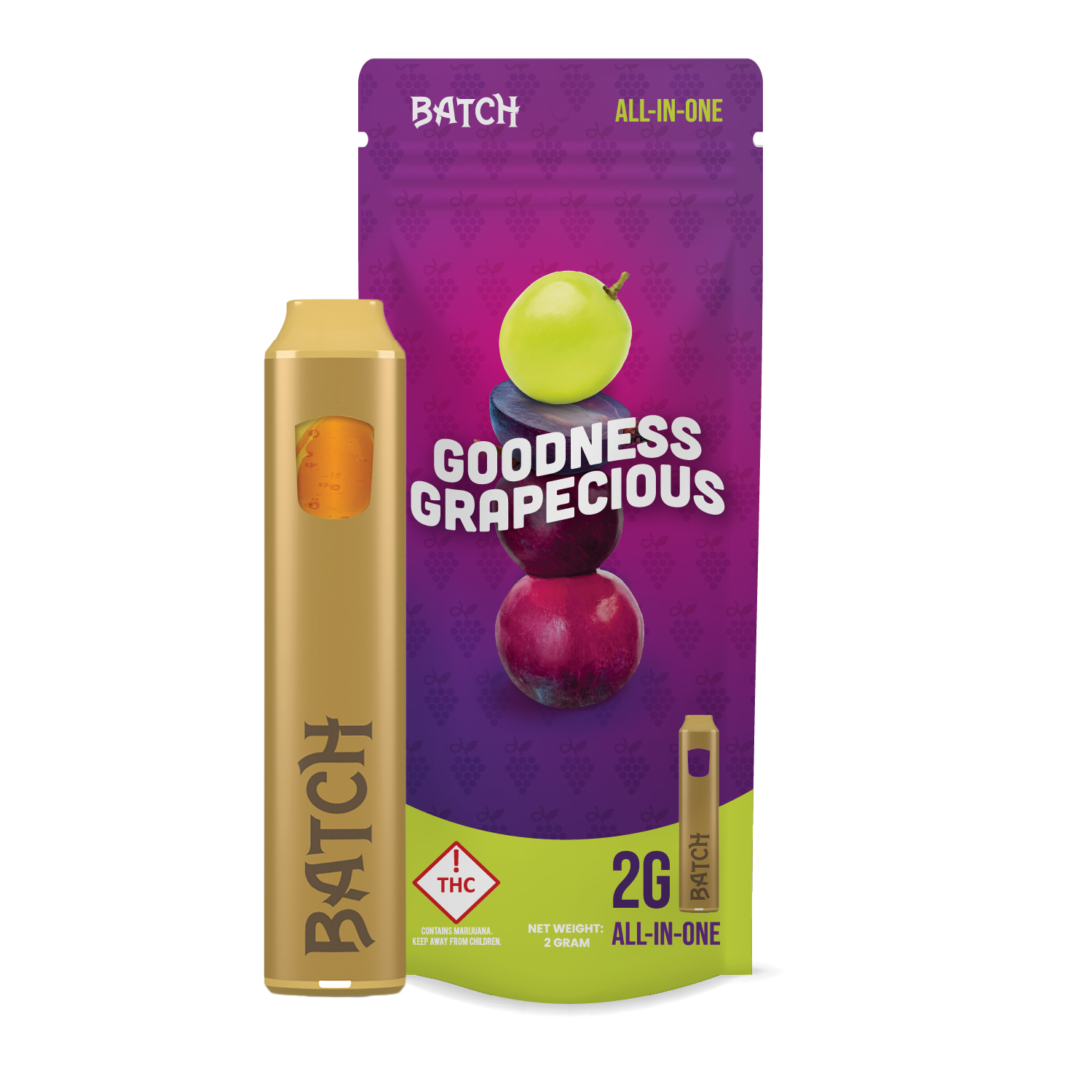 Photograph of Product: Batch | AIO | Flavors Goodness Grapecious | 2 g