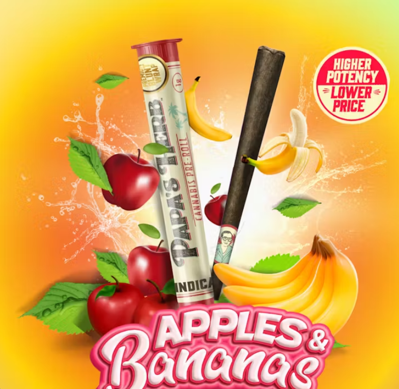 Photograph of product: PAPA'S HERB - Preroll - Apples & Bananas - Blunt - 1G