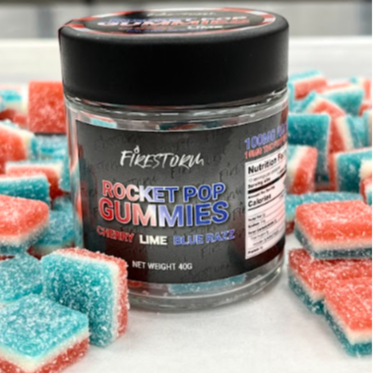 Photograph of product: Firestorm // 10mg | 200mg Rocket Pop Gummies