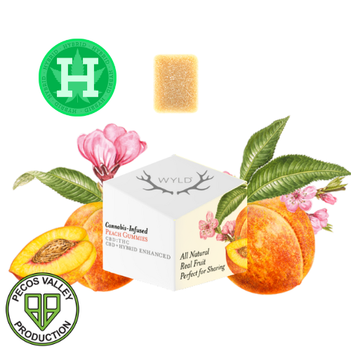 Photograph of product: Wyld | Edible TH-oui | Gummies 1:2 | 10pk | Peach (HYB) | 50mgTH-oui/100mgCBD