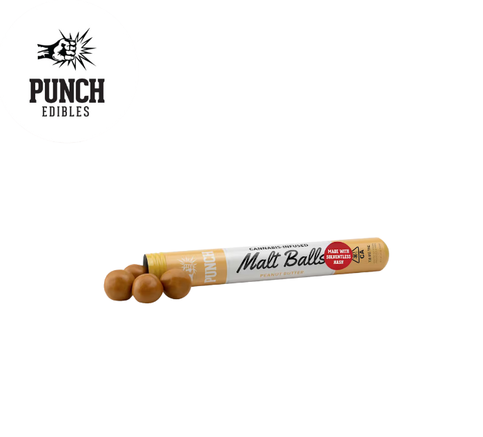 Photograph of product: PEANUT BUTTER 100MG SOLVENTLESS MALT BALLS