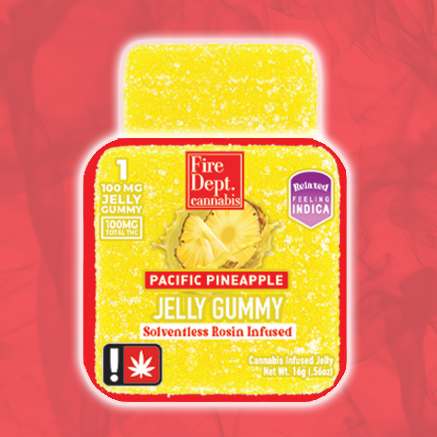 Photograph of product: 100mg Pacific Pineapple Oui'd - Jelly - Fire Dept.