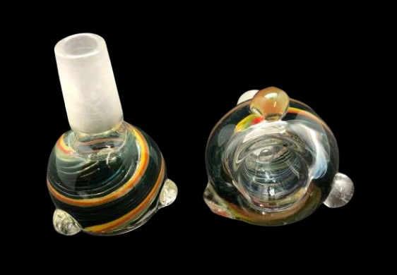 Photograph of product: Alpha Glass | Rasta Swirl Bowl | Male 14mm