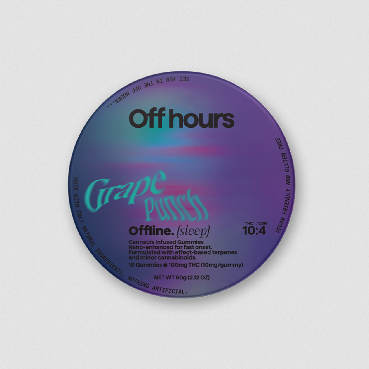 Photograph of product: Off Hours | Offline - Grape Punch | 100mg 10pk Gummies