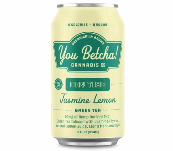 Photograph of product: You Betcha! Day Time Beverage Jasmine Lemon Green Tea 10mg TH-oui / 5mg CBG