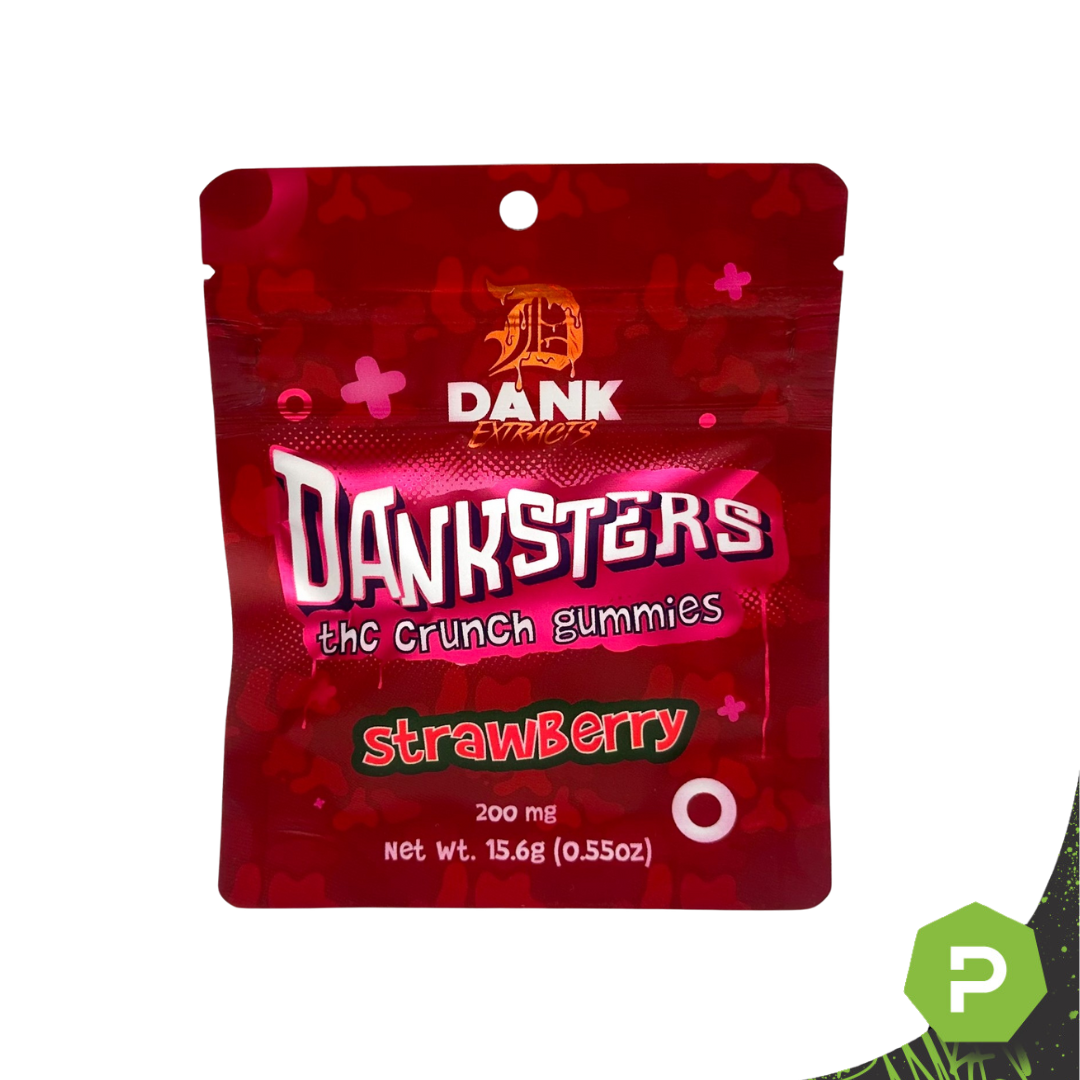 Photograph of product: Dank Extracts | 200mg Nerd Gummies | Strawberry