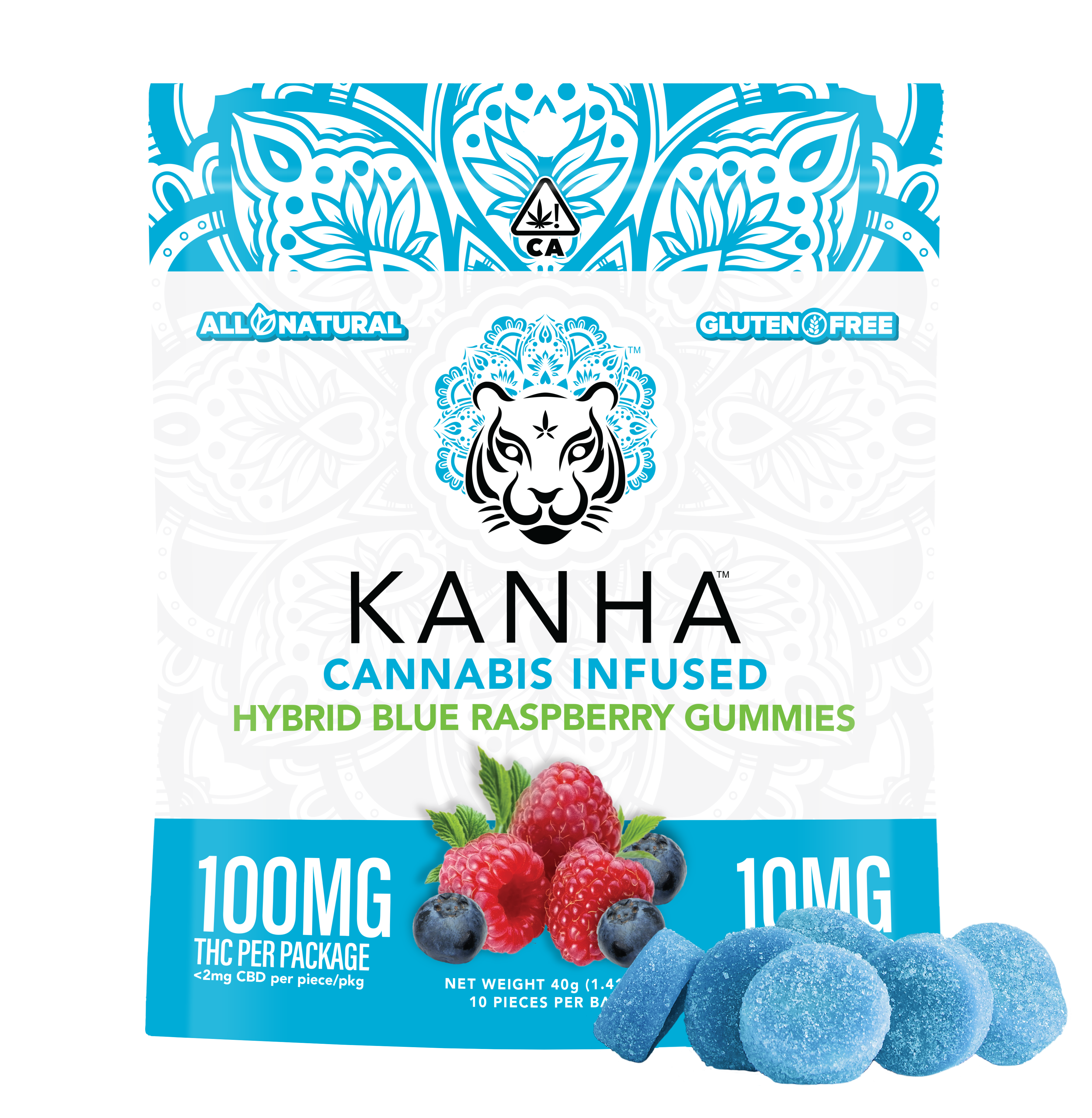 Photograph of product: Blue Raspberry [H] | 10PK Gummy | Kanha