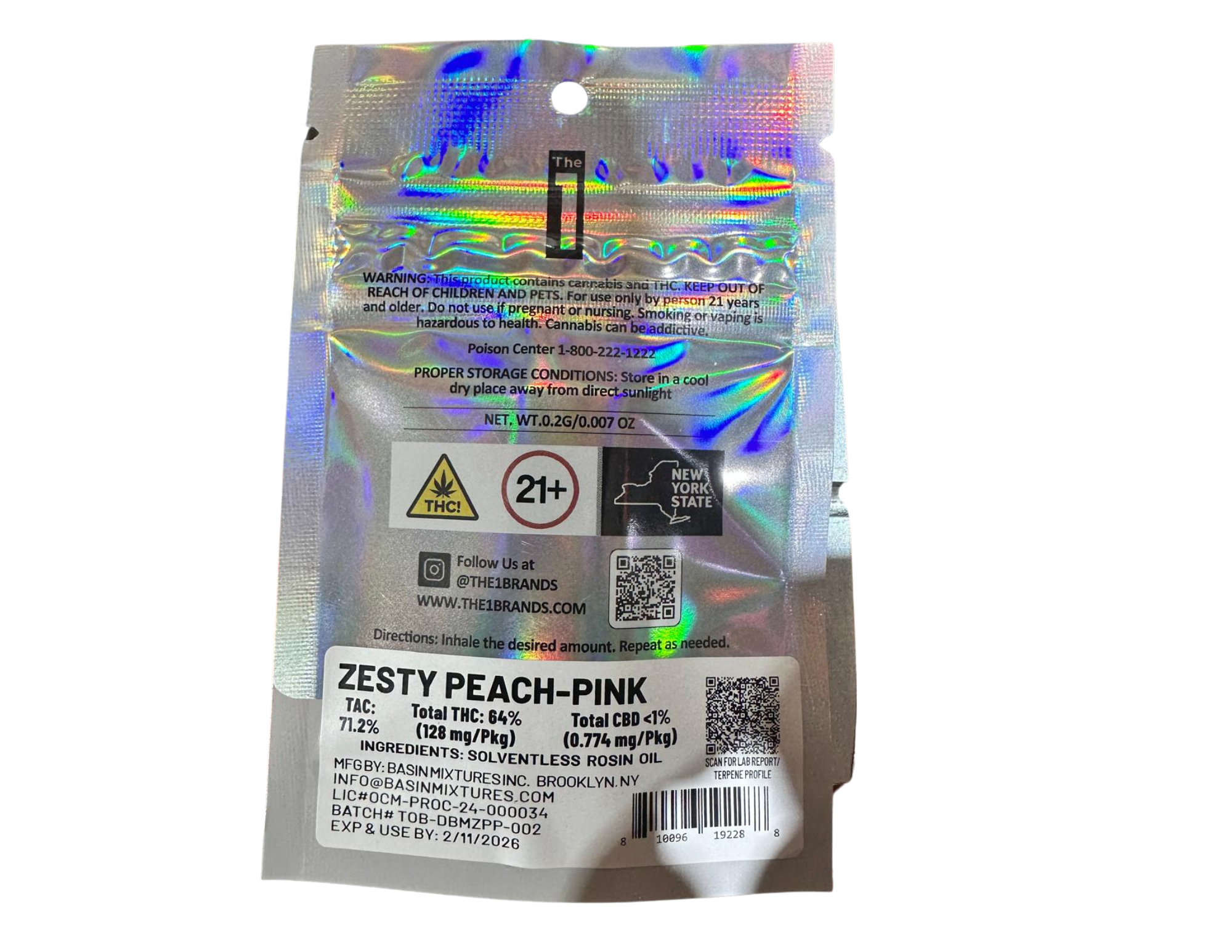 Photograph of Product: DabGo - Mini One Peach Live Rosin Disposable