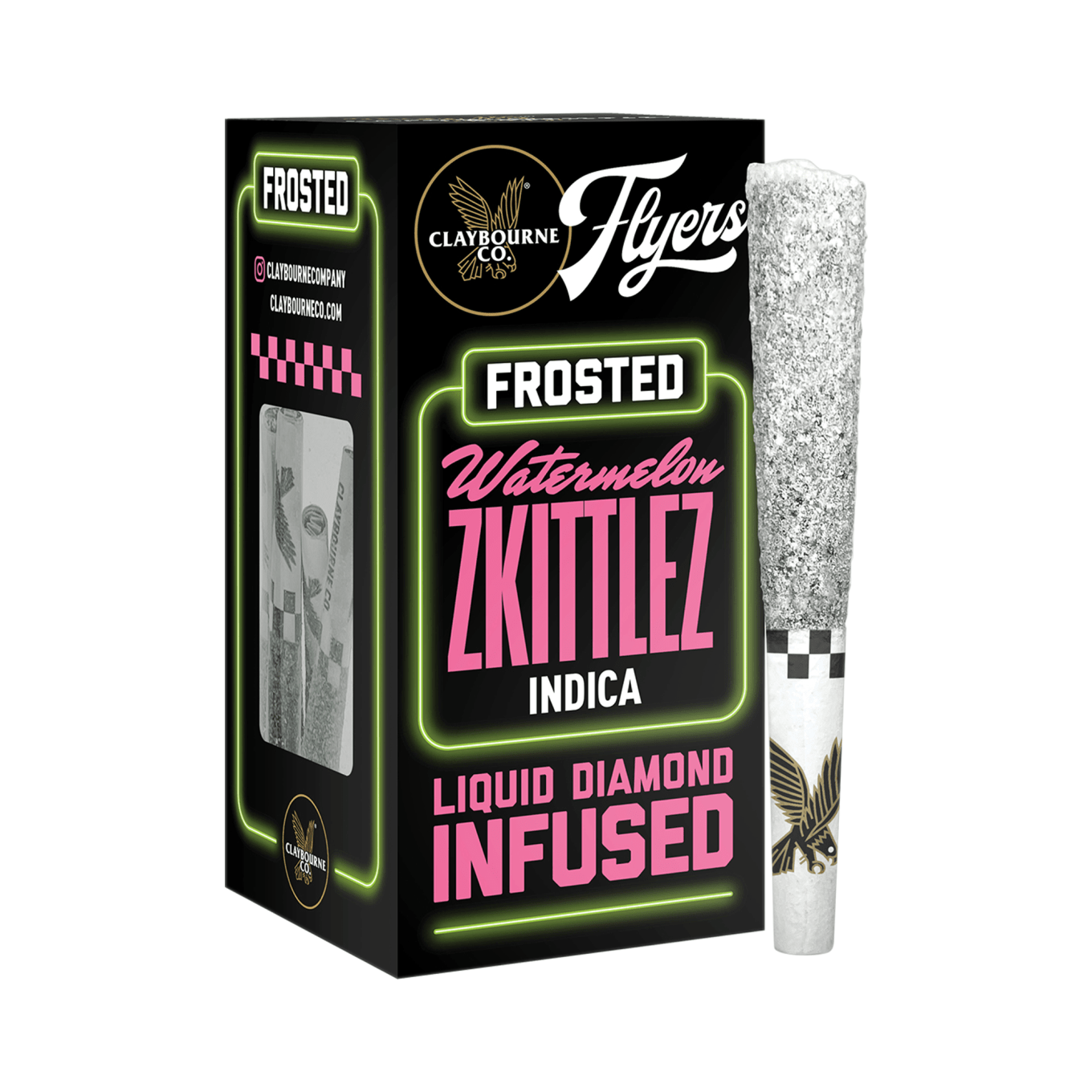 Photograph of product: Claybourne Co. - 2.5g - 5ct Flyers Frosted Infused Pre Rolls - Wedding Cake