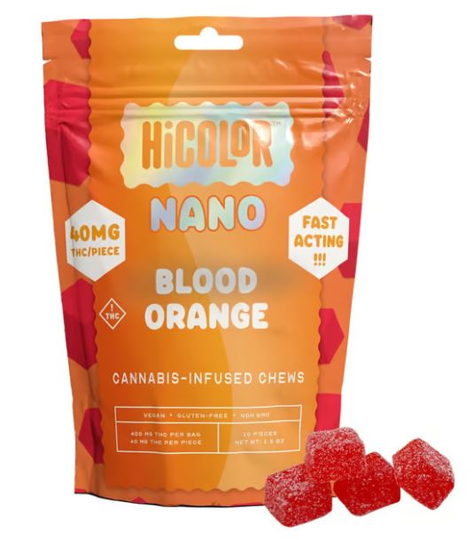 Photograph of product: HiColor Max NANO Chews Blood Orange 40mg x 10ct