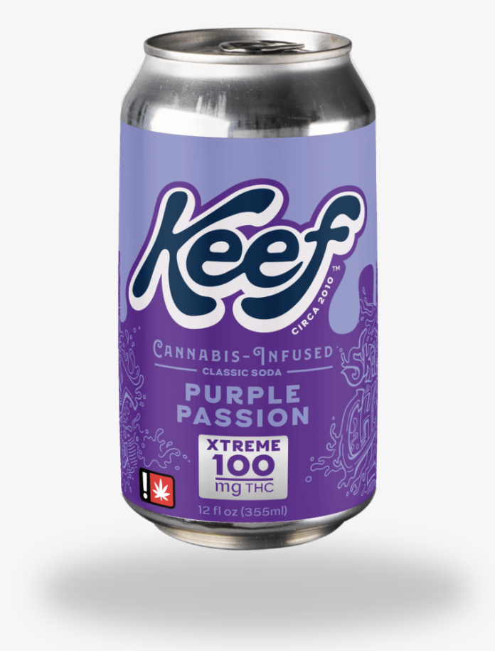 Photograph of product: Keef Soda | 100mg Soda | Purple Passion