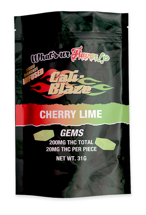 Photograph of product: Cali Blaze - 200MG Liquid Diamonds Infused Gems - Cherry Lime