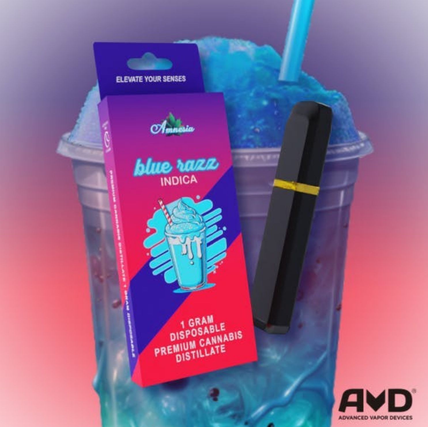 Photograph of product: Amnesia - Blue Razz Disposable 1g | 4/$50