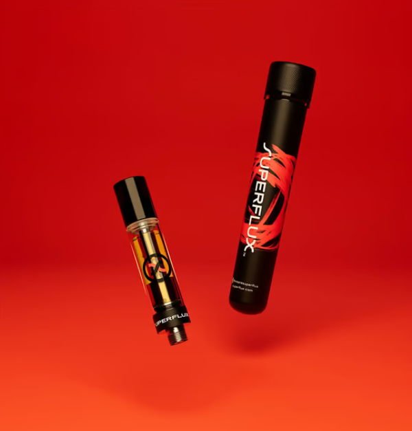 Photograph of product: Superflux | Purple Peachy Trainwreck Live Resin Cartridge| 1g
