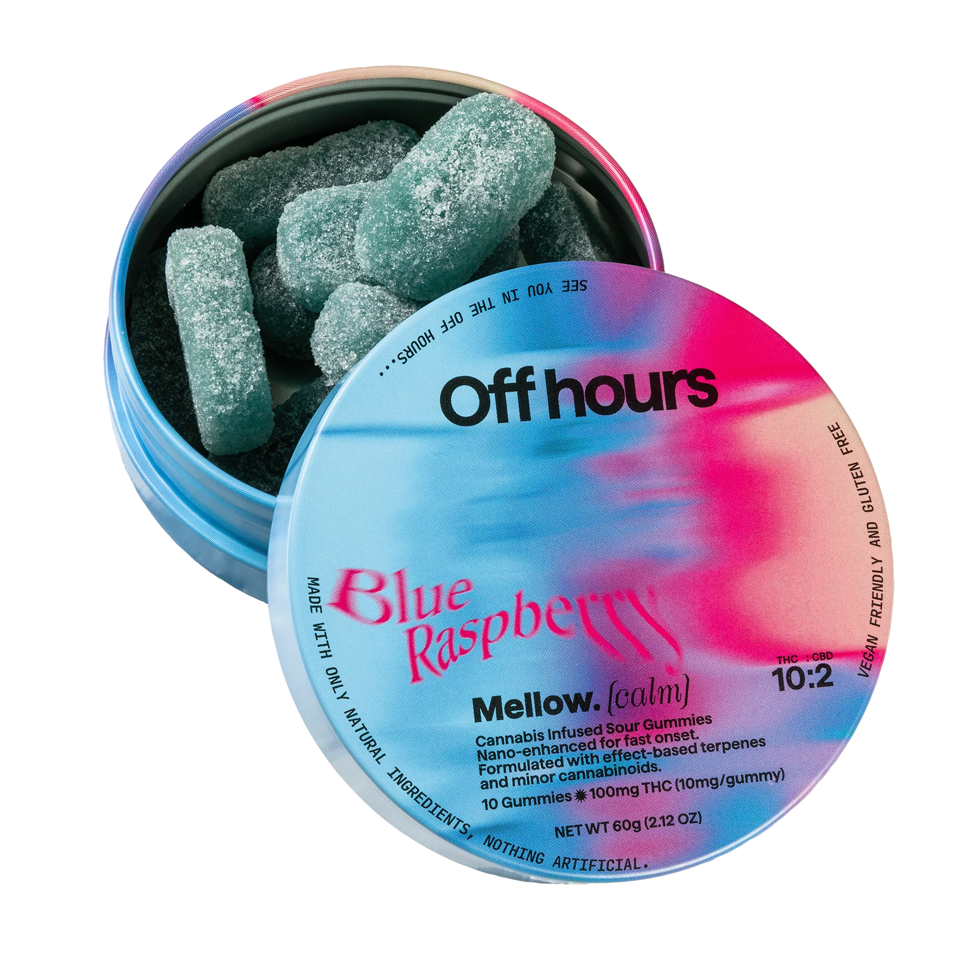 Photograph of product: Off hours- Calm (H)- 10 TH-oui: 2 CBD- Gummies 10pk- 100mg