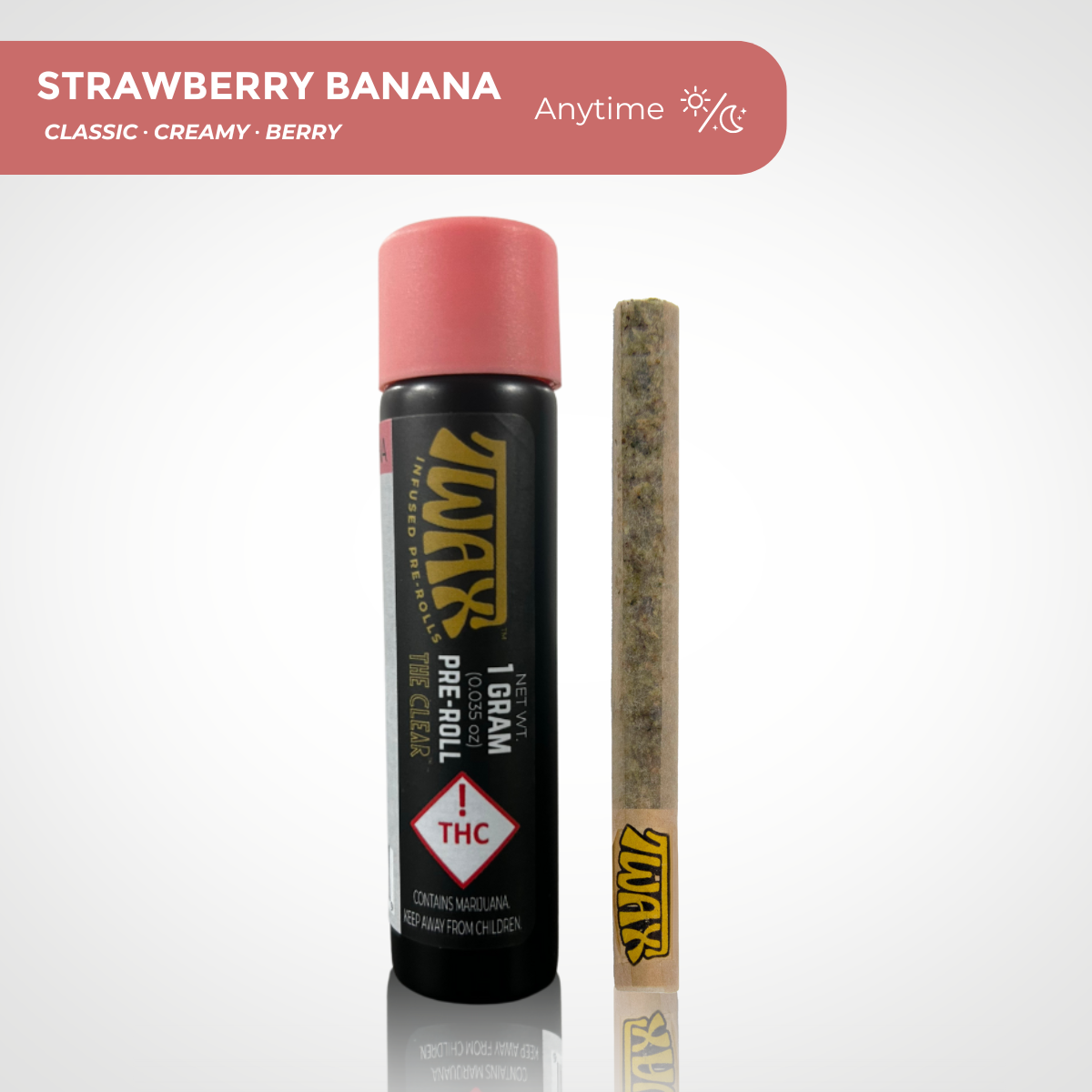 Photograph of product: TWAX - Strawberry Banana (H) 1g Infused Flavored Joint