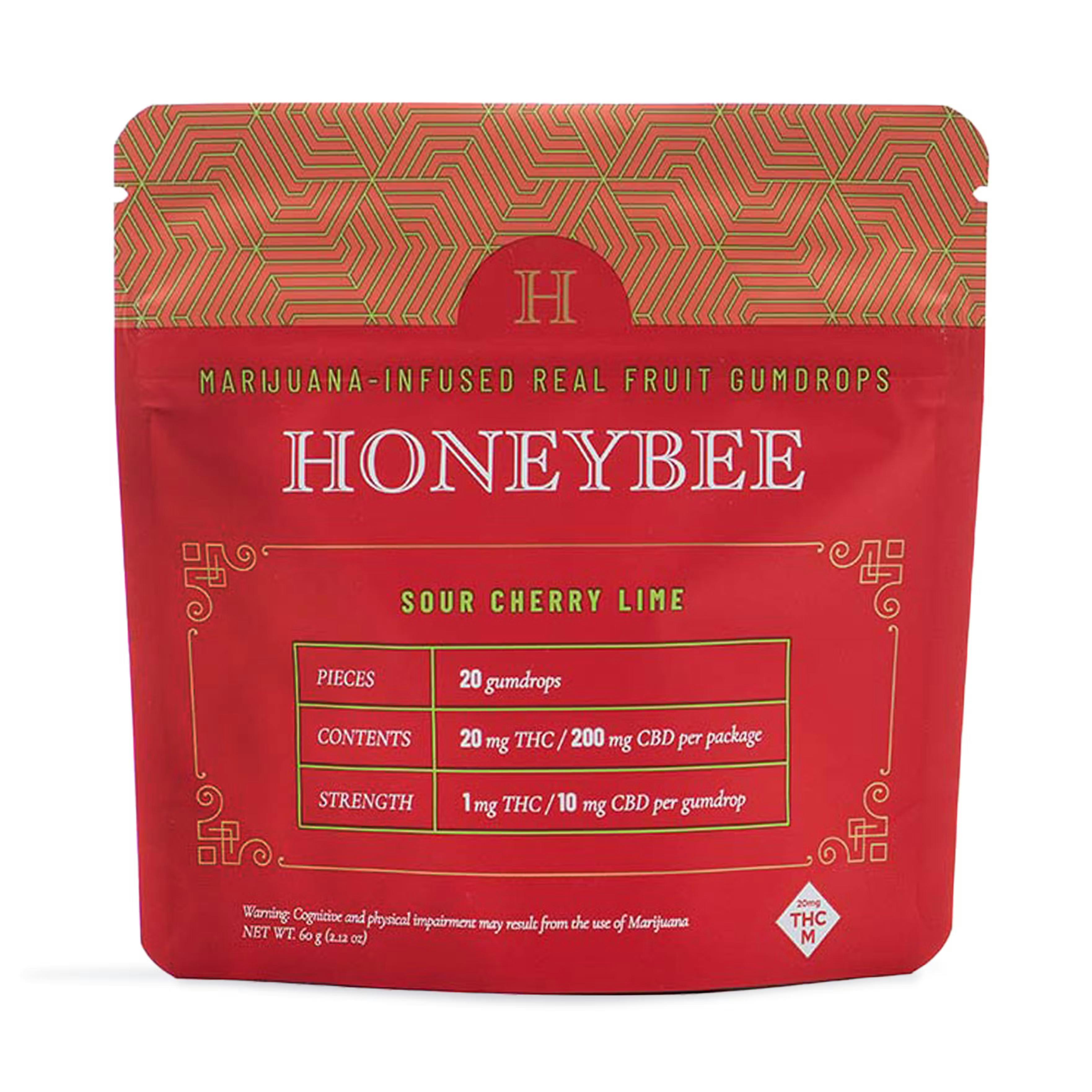 Photograph of product: Honeybee - Sour Cherry Lime 1:10 Gumdrops (20mg)