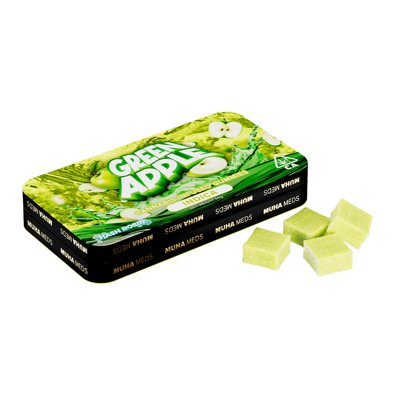 Photograph of product: MUHA MEDS |  200MG au chocolat ROSIN GUMMIES | GREEN APPLE